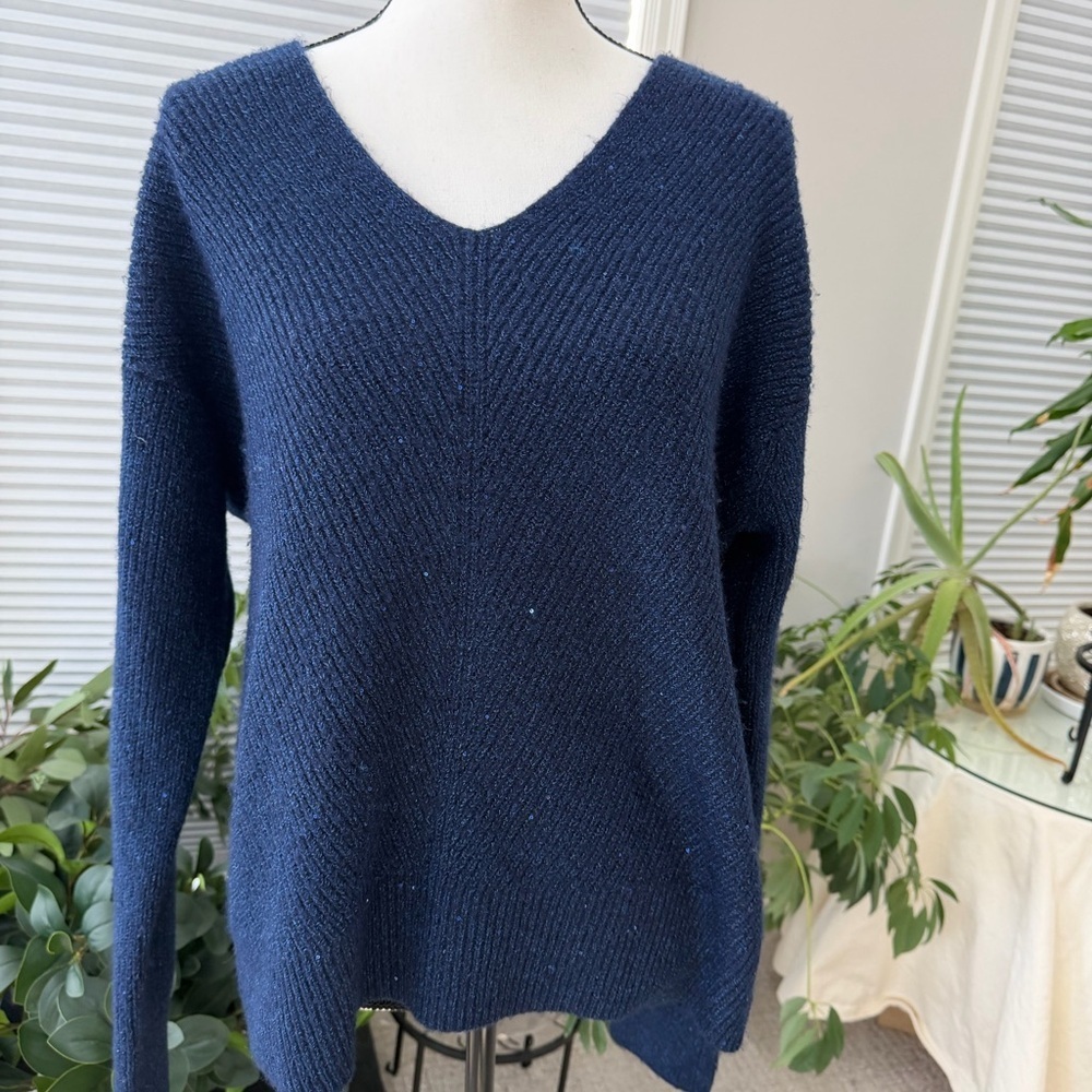 Women's Navy Blue Navy Sparkle Sweater